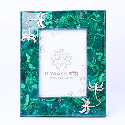 Malachite Silver Photo Frame