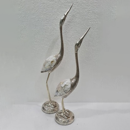 Silver Pair of Cranes