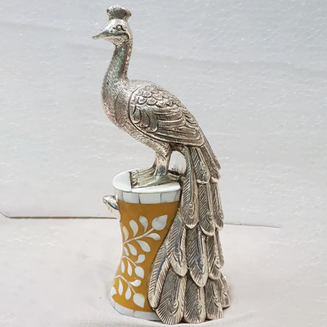 Silver Peacock MOP Stand 