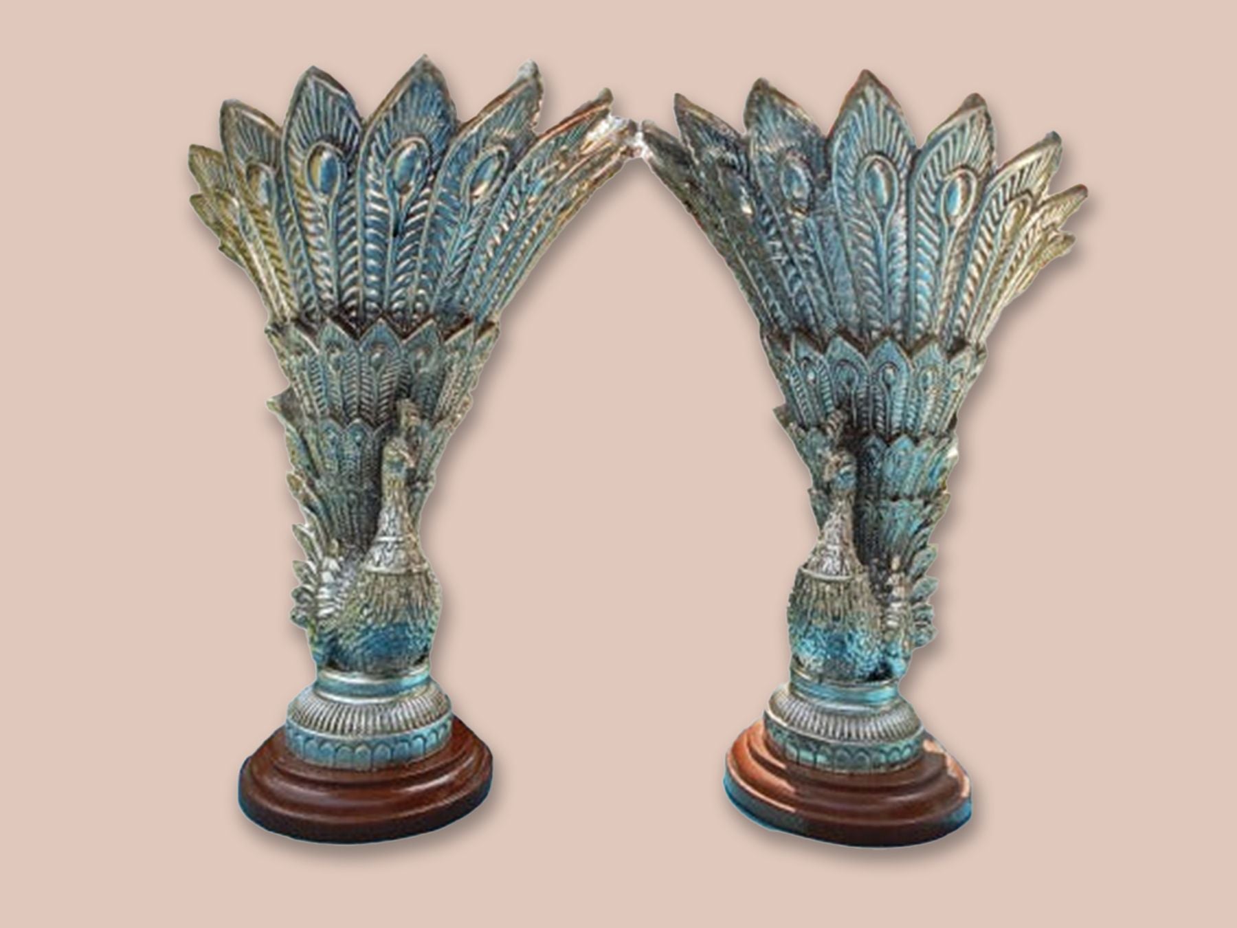 Image of Silver Dancing Peacock Pair
