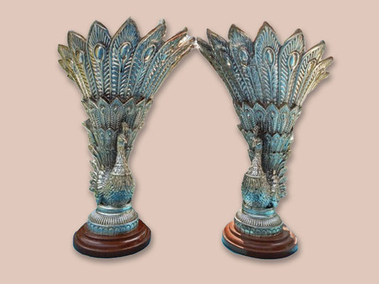 Image of Silver Dancing Peacock Pair