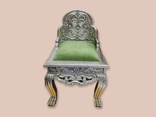 Product Of Silver Green Cushioned Chair
