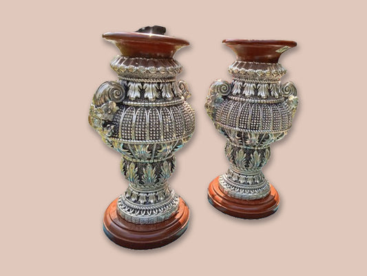 Product of Silver Flower Vase Pair