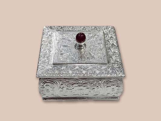 Product of Silver Hand-Carved Teakwood Box