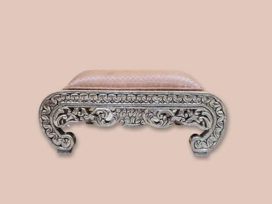 Product of Silver Peach Cushioned Chowki