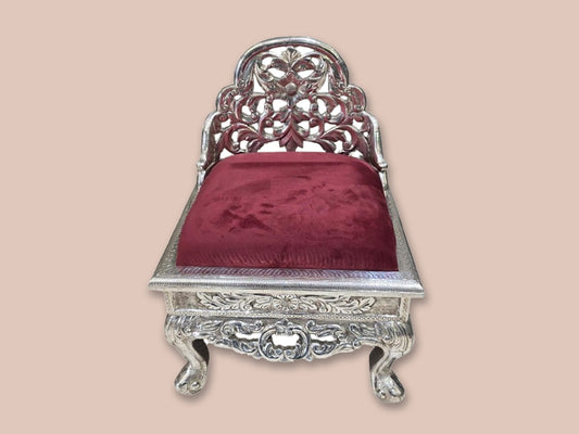Silver Red Cushioned Chair