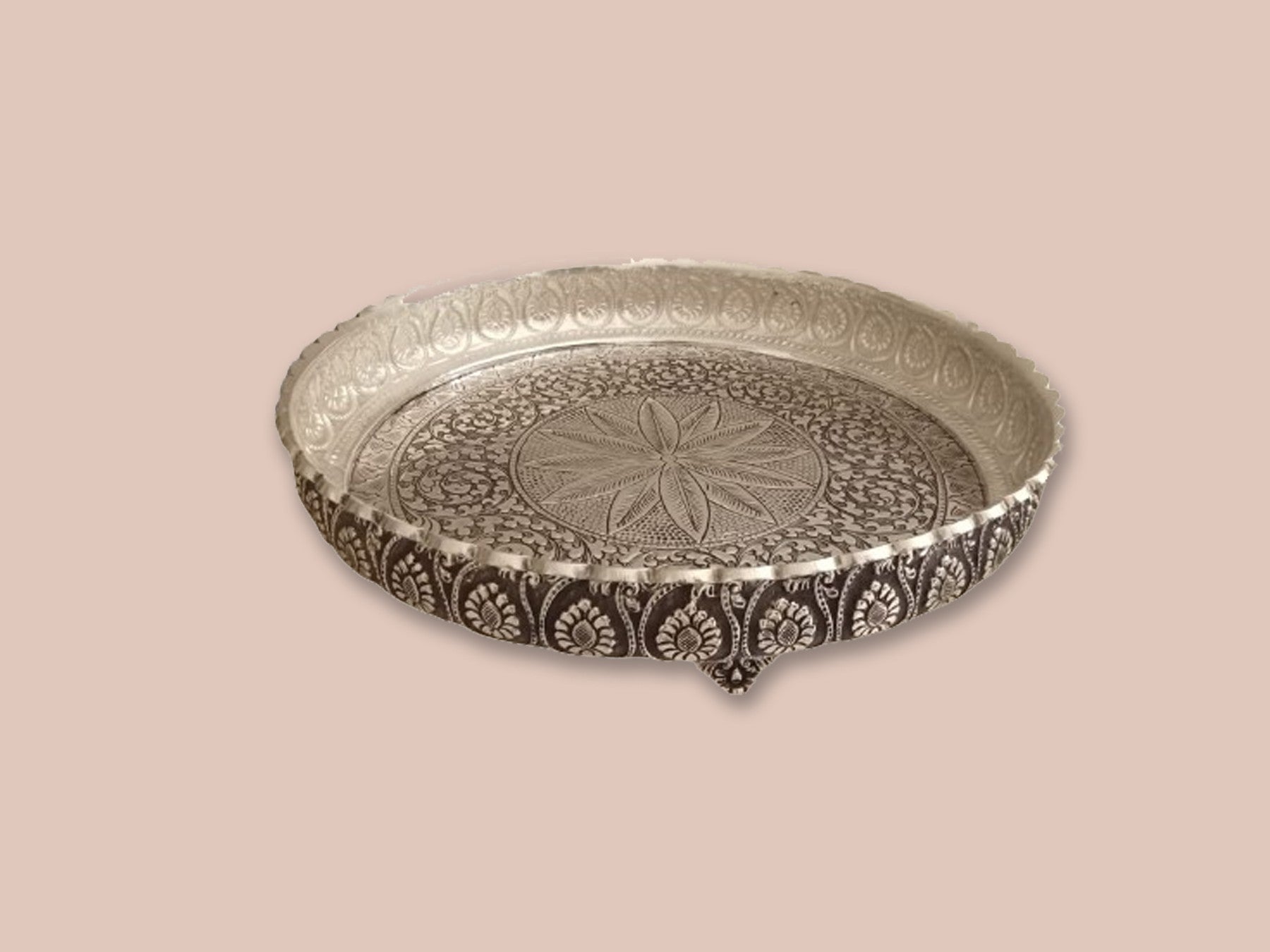 Product of Silver Flower Design Urli