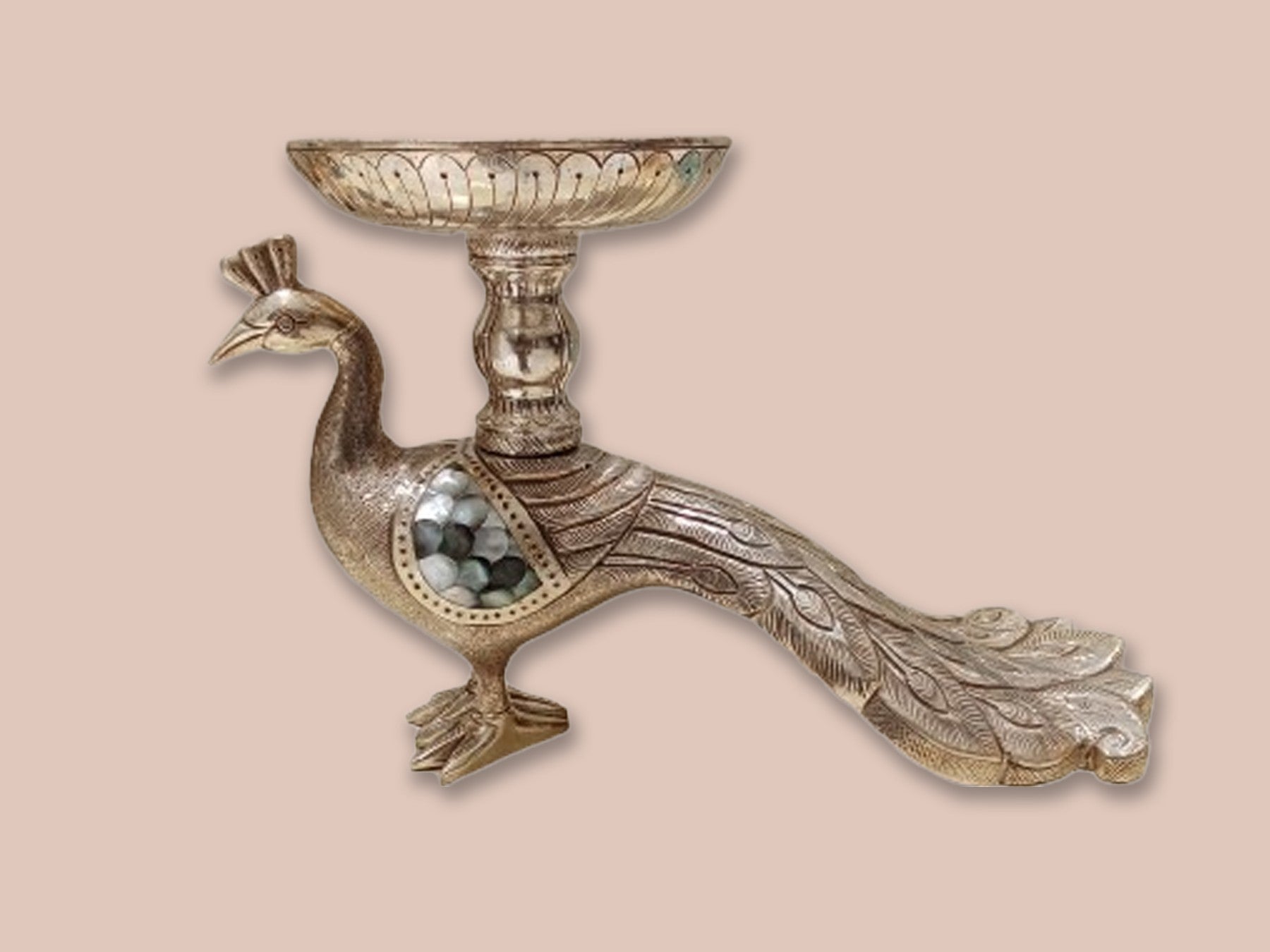 Product of Silver MOP Peacock Platter
