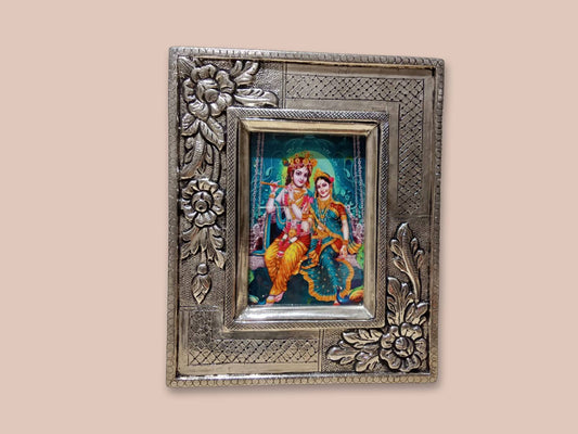 Image of Silver Flower Design Photo Frame