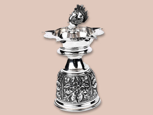 Image of Silver Peacock Diya