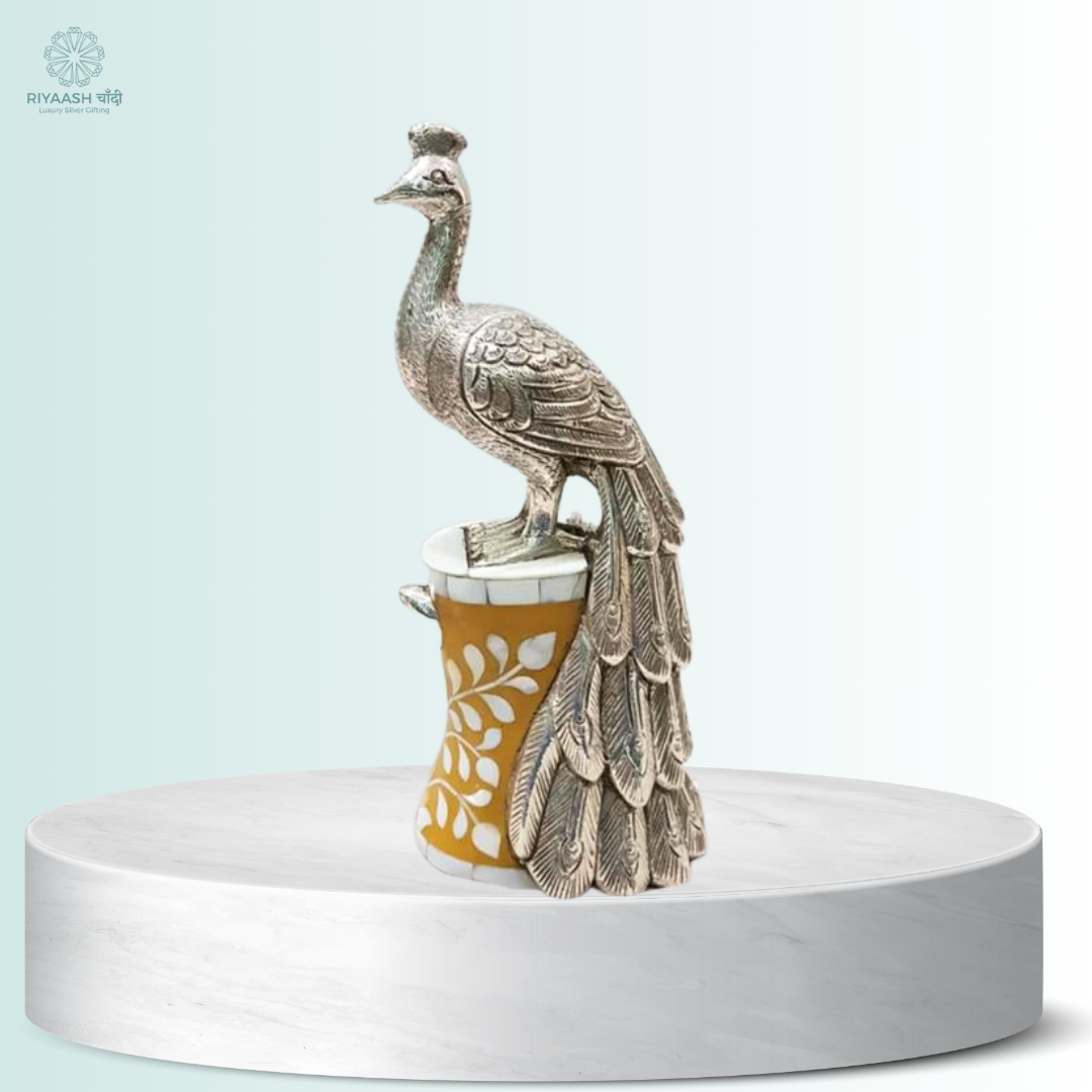 Silver Peacock MOP Stand