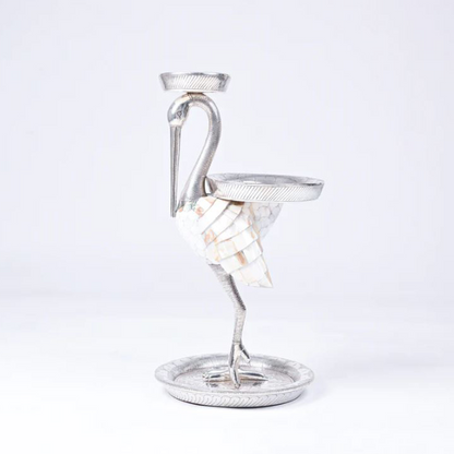 Standing Silver Swan MOP Platter