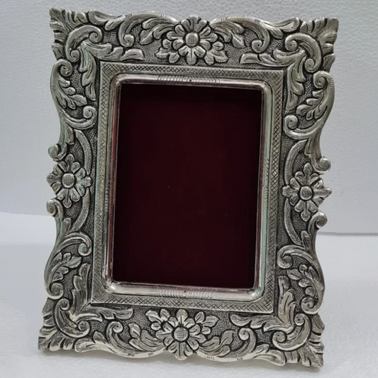 Traditional Carving Photo Frame 2Pure Silver Photo Frame