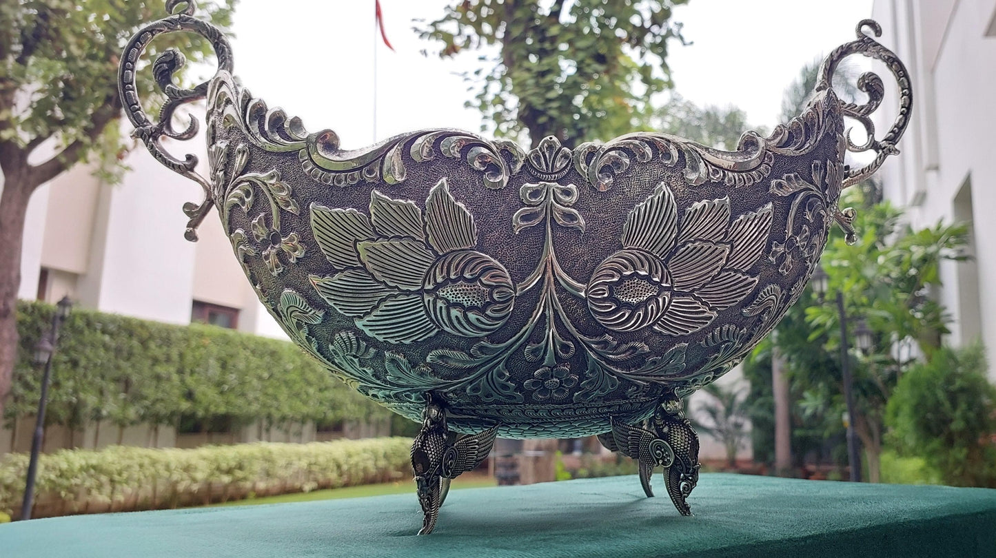 Pure Silver Peaock Leg Bowl