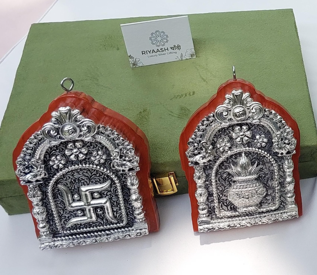 Silver Swastik Kalash