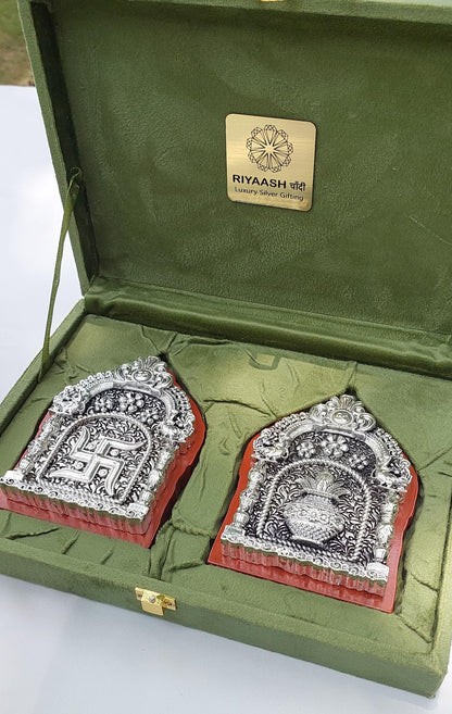 Silver Swastik Kalash