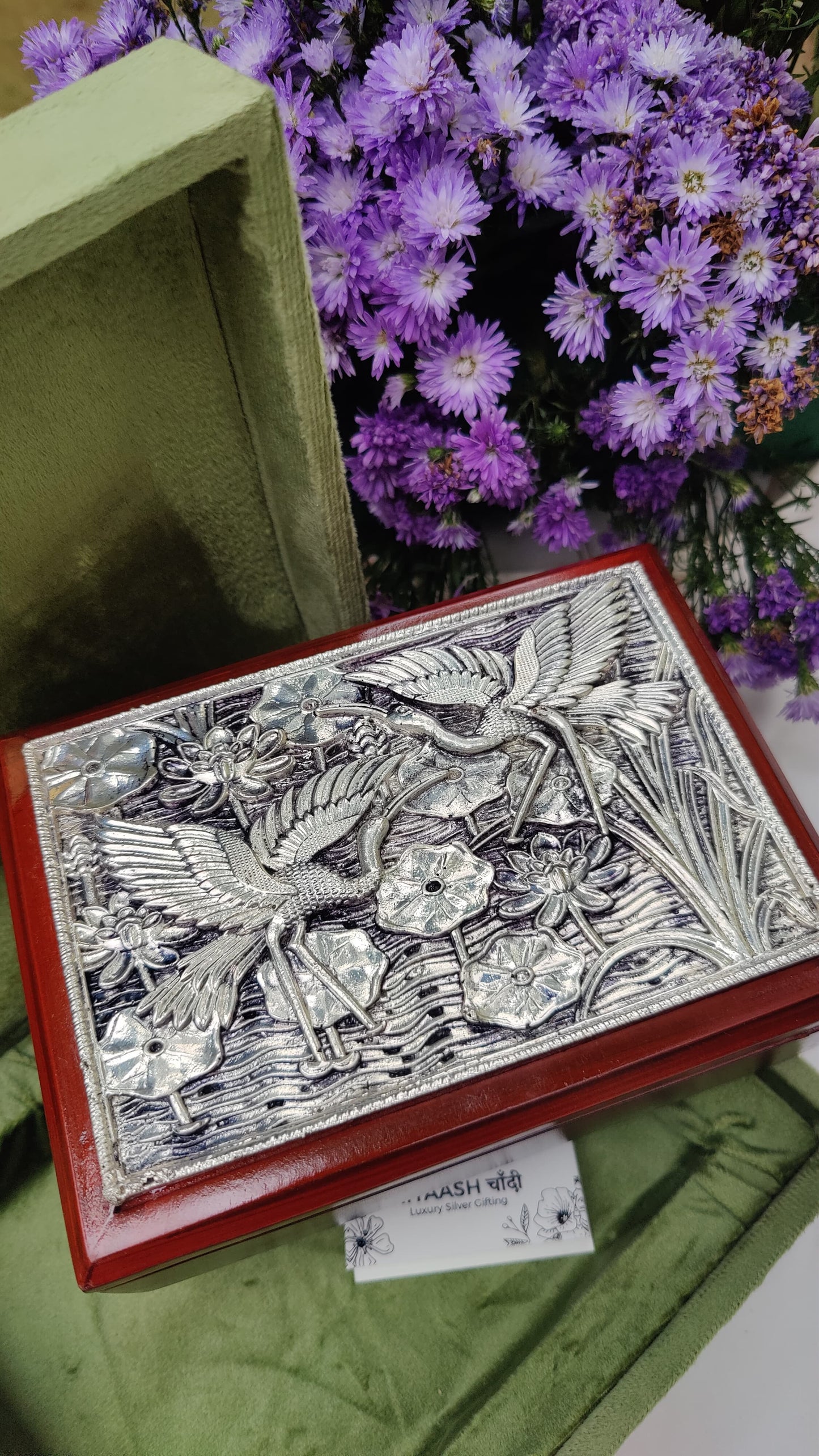 Silver Bird Design Dry Fruit Box