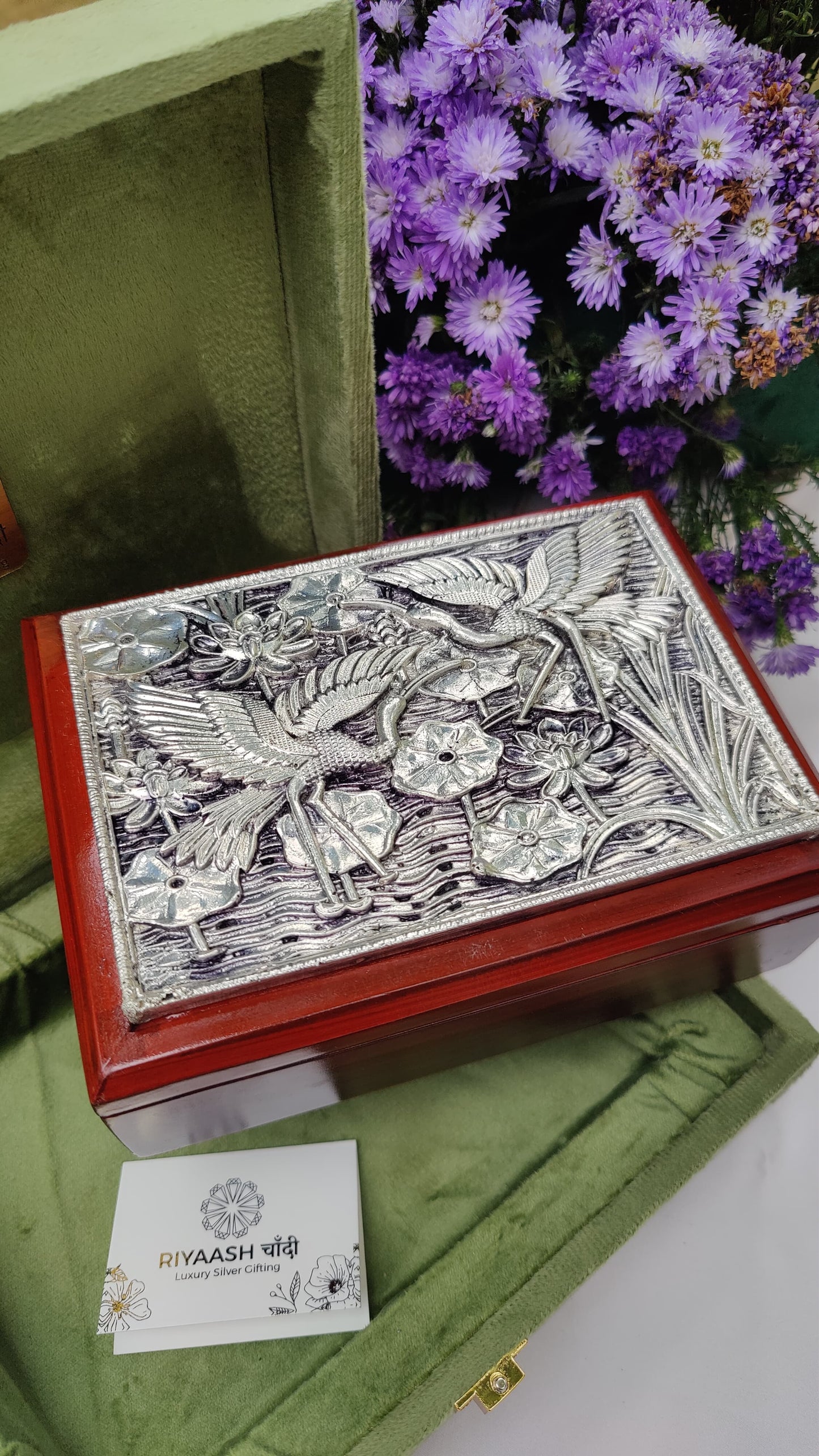 Silver Bird Design Dry Fruit Box