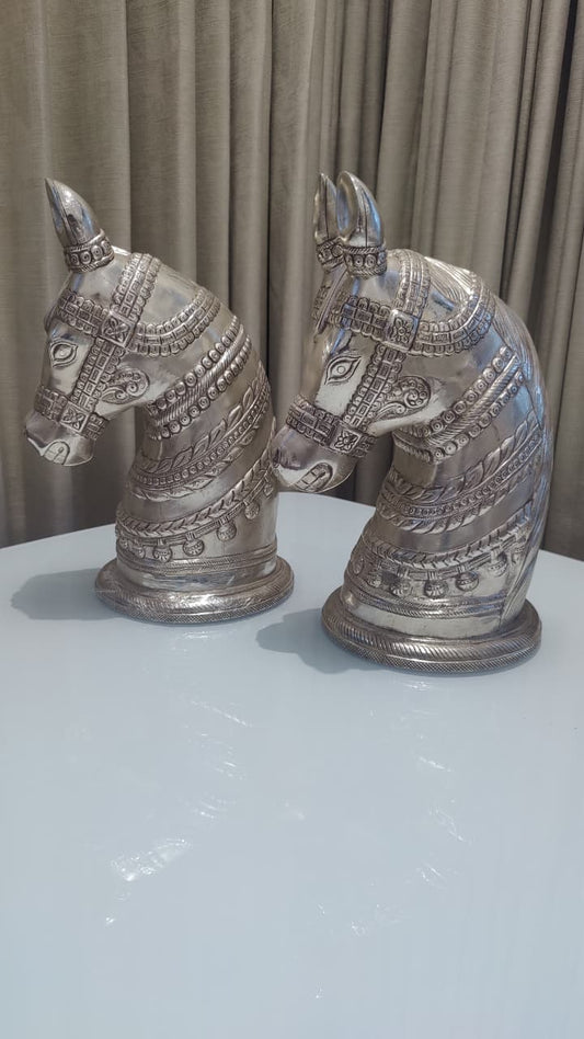 Silver Horse Pair