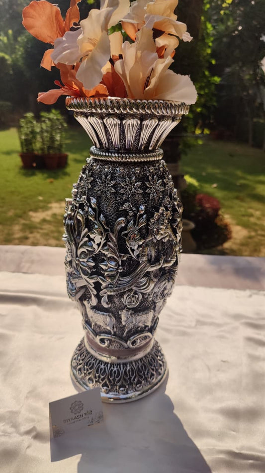 Silver Krishna Flower Vase