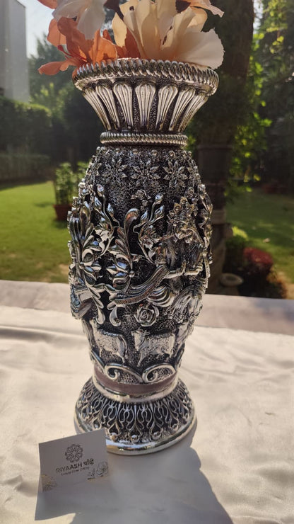 Silver Krishna Flower Vase