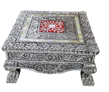 Silver MOP Red Chowki