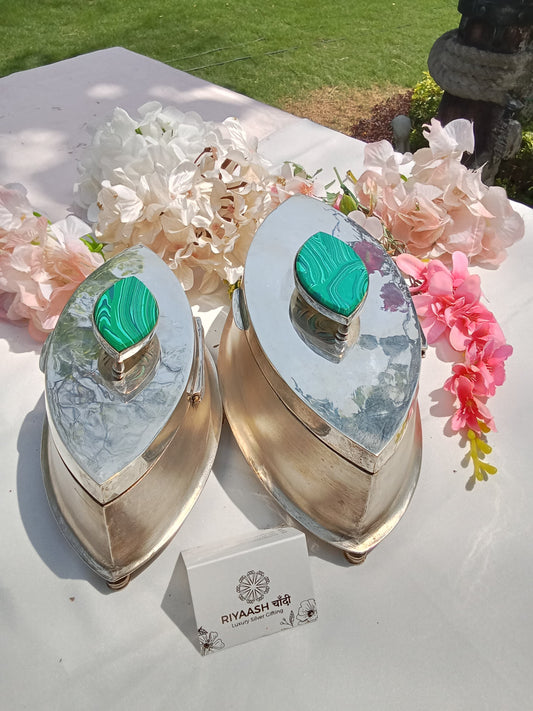 Pure Silver Dry Fruit Box Pair