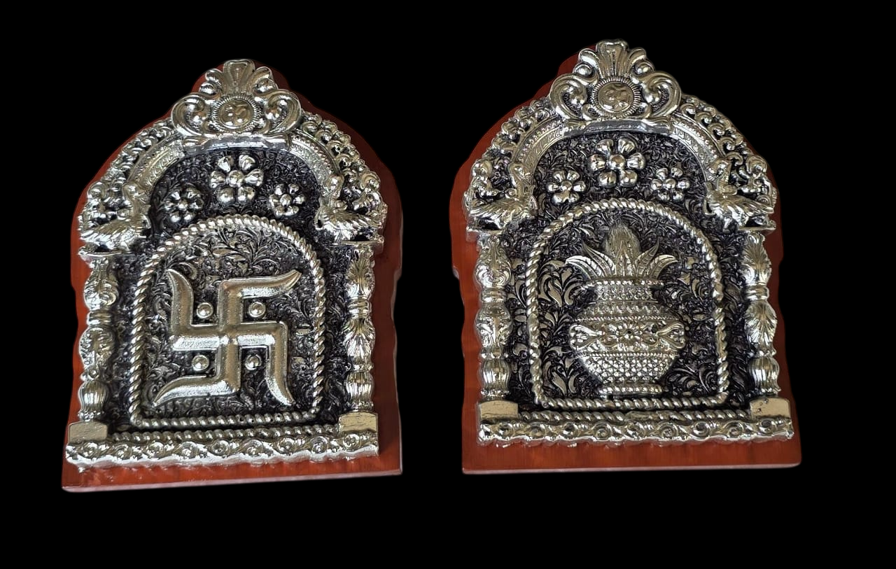 Silver Swastik Kalash
